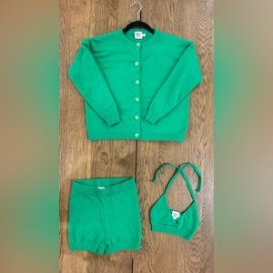Princess Polly Vibrant Green Cardigan Short Set